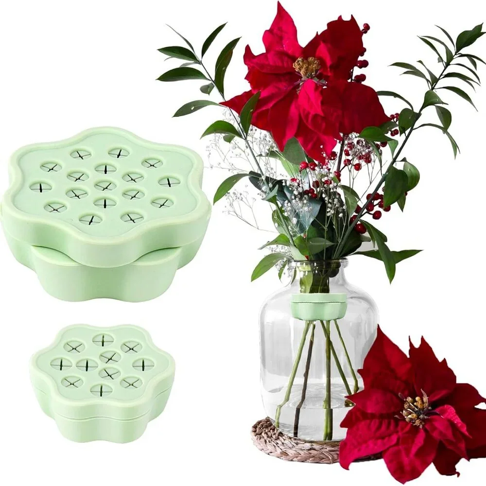 Silicone Stem Holder for Flowers Mint Green Flower Holder Vase